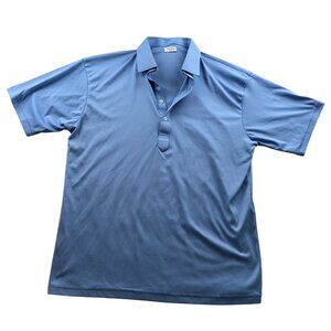 Collars & Co. Mens Performance Polo Shirt Size XL Blue Lightweight Casual Solid